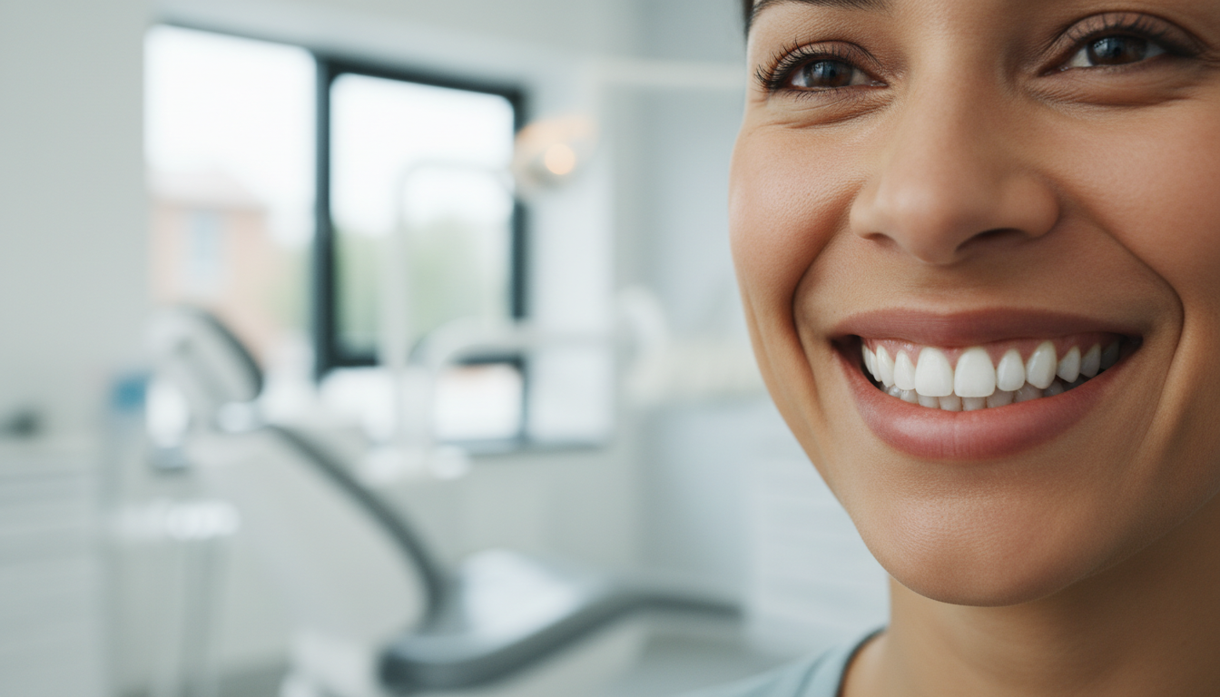 Confident patient smiling